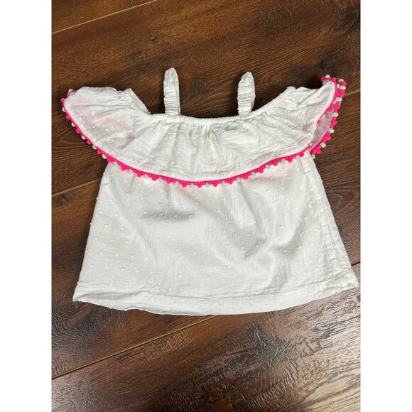 Kate Spade New York Baby Girls 18 Months Swiss Dot Off The Shoulder Pink & Green - Picture 5 of 6